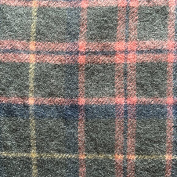 Vintage Pastel Plaid Fringed Lambswool Scarf - Picture 5 of 6